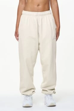 Durward High Waisted Sweat Pants Vintage Washed Bone White