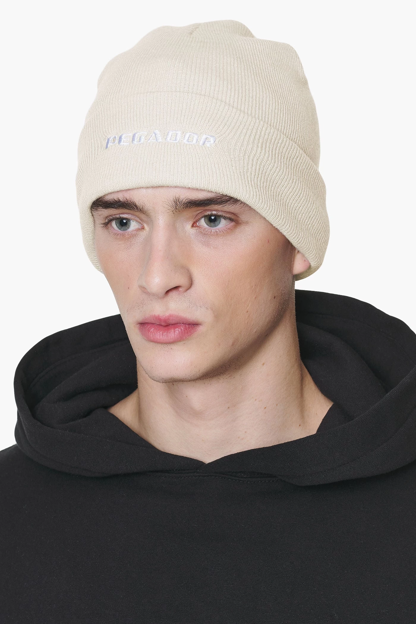 Logo Beanie Kingdom Beige White 3 Logo Beanie Kingdom Beige White