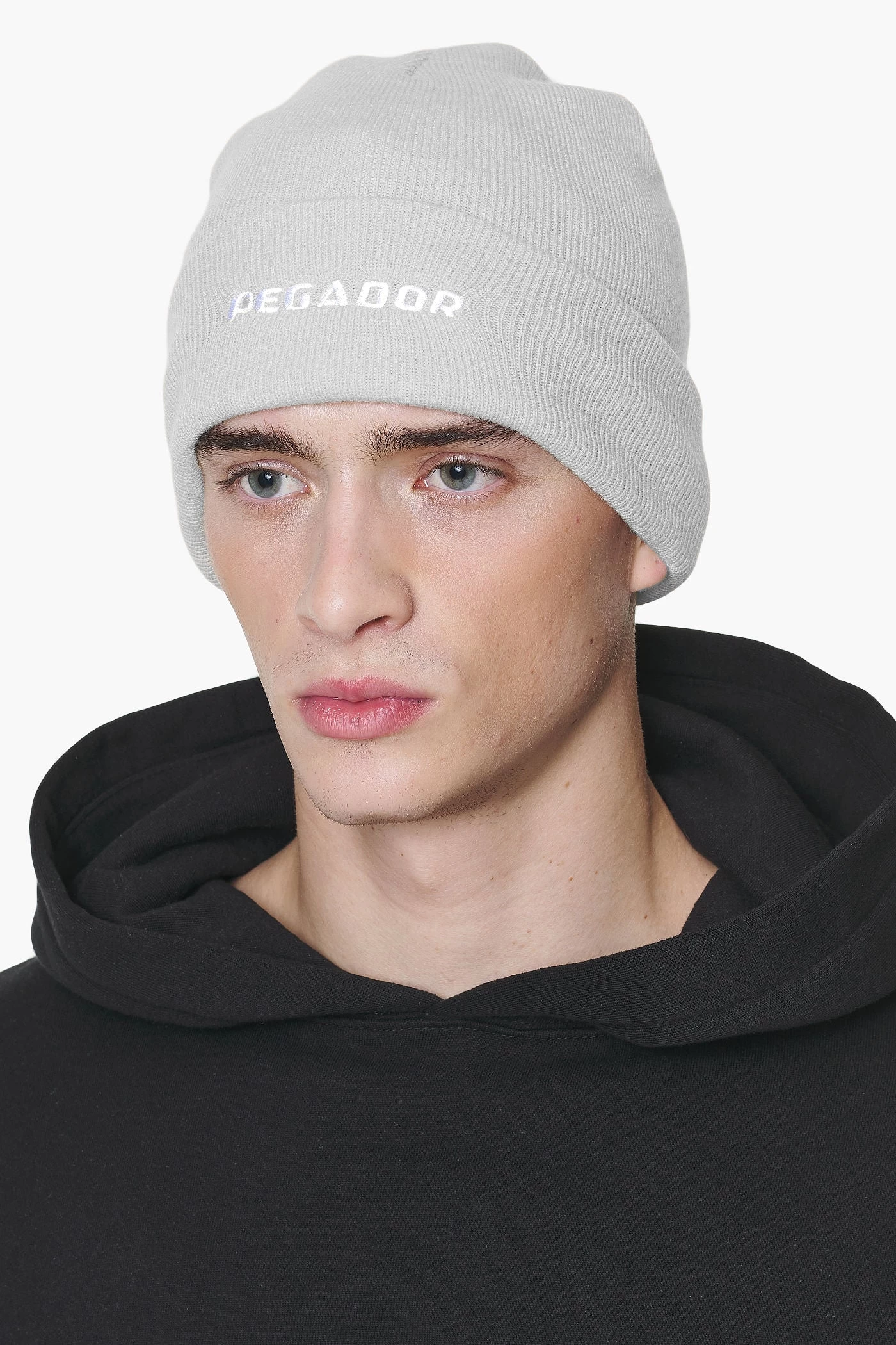 Logo Beanie Grey Melange White 3 Logo Beanie Grey Melange White