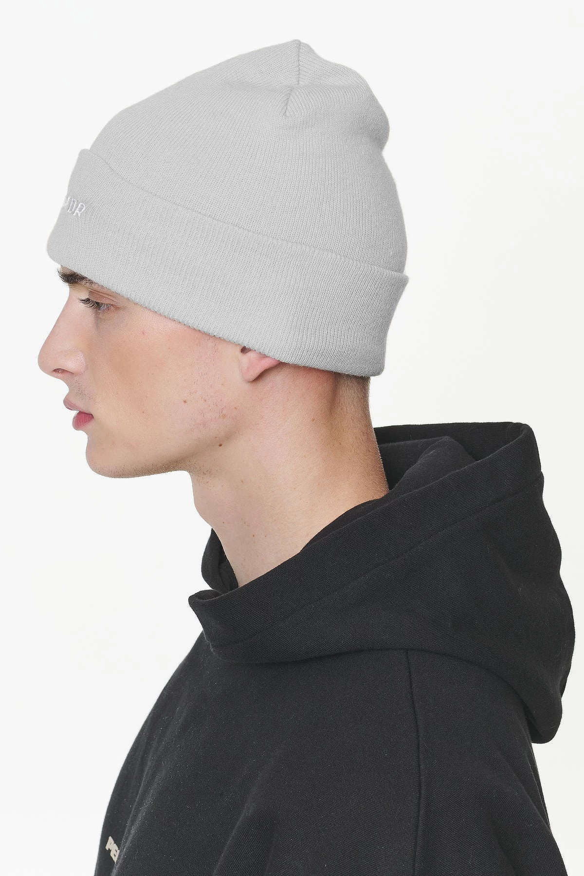 Logo Beanie Grey Melange White 4 Logo Beanie Grey Melange White - Image 2