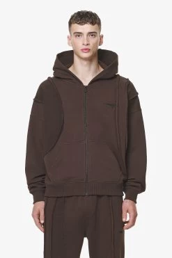 Ancy Inside Out Terry Boxy Sweat Jacket Washed Oak Brown