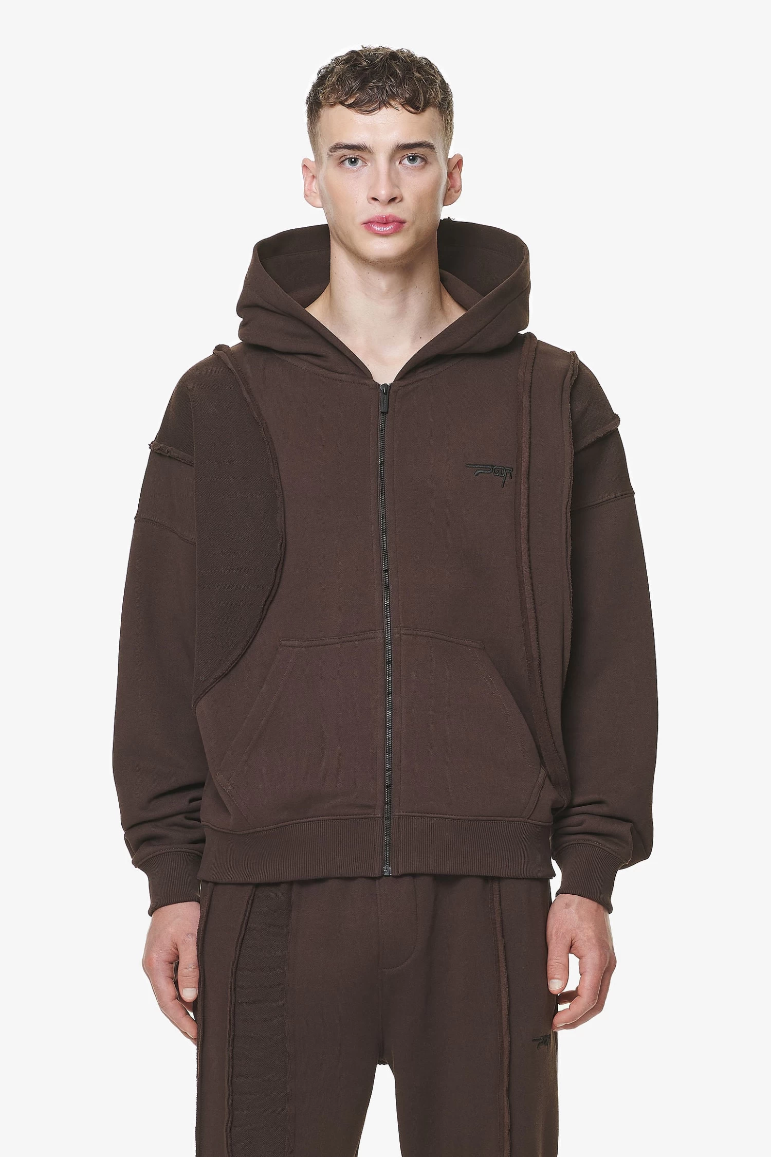 Ancy Inside Out Terry Boxy Sweat Jacket Washed Oak Brown 3 Ancy Inside Out Terry Boxy Sweat Jacket Washed Oak Brown