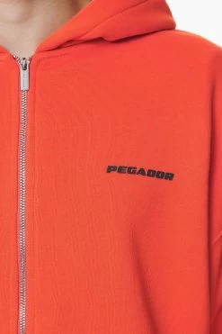 Logo Oversized Sweat Jacket Washed Signal Red Gum -Pegador® PGDR DND E COMMERCE MENS DAY 158960