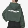 Skei Logo Oversized Cropped Hoodie Washed Sage Green -Pegador® PGDR DND E COMMERCE WMNS56613
