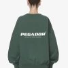 Aelva Logo Heavy Oversized Crew Neck Washed Sage Green