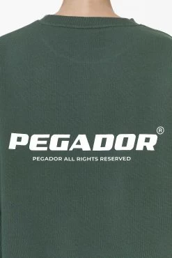 Aelva Logo Heavy Oversized Crew Neck Washed Sage Green -Pegador® PGDR DND E COMMERCE WMNS56659