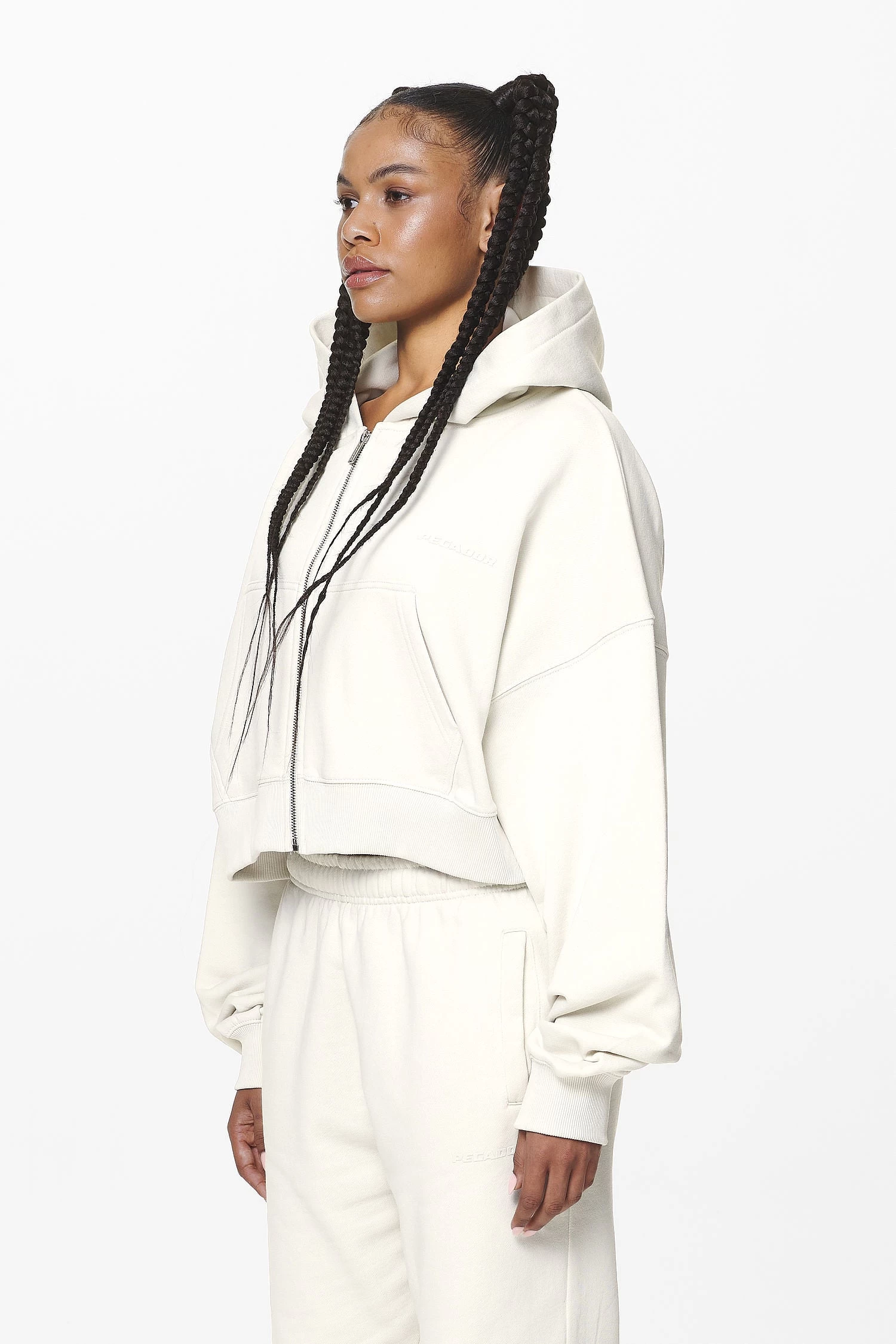 Marla Cropped Zip Hoodie Washed Salty Cream Gum 5 Marla Cropped Zip Hoodie Washed Salty Cream Gum - Image 3