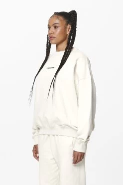 Aelva Logo Heavy Oversized Crew Neck Washed Salty Cream 11 Aelva Logo Heavy Oversized Crew Neck Washed Salty Cream -Pegador® PGDR DND E COMMERCE WMNS56844