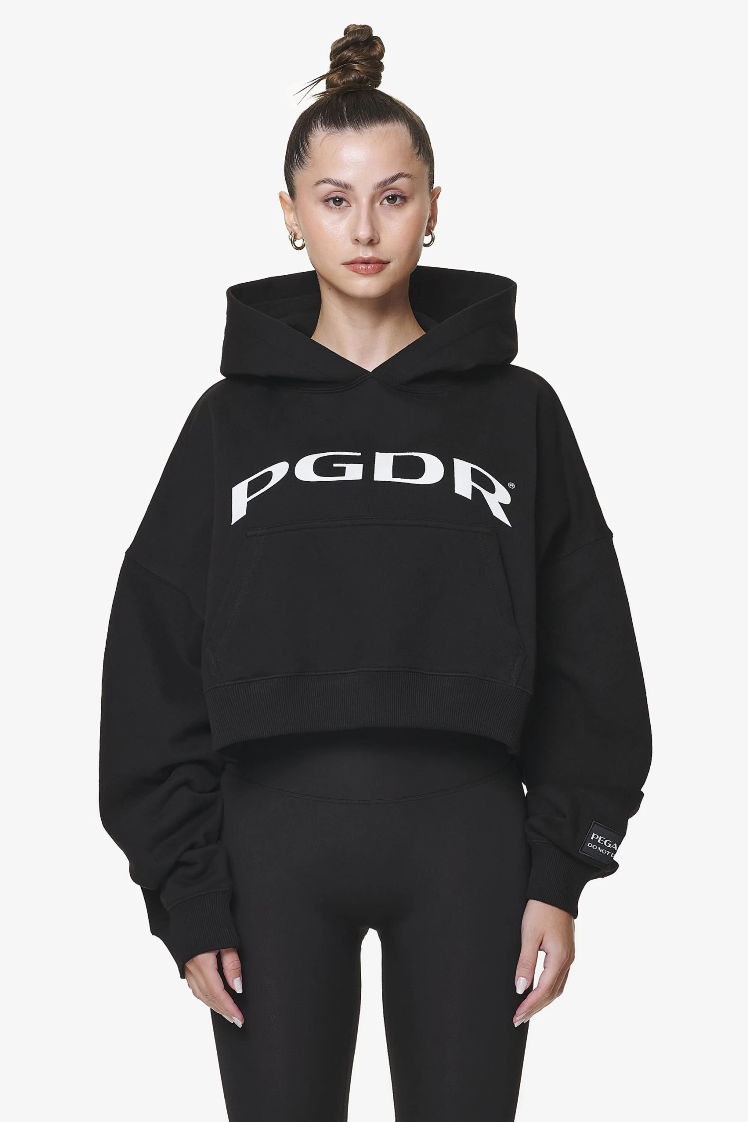 Troms Oversized Cropped Hoodie Black 3 Troms Oversized Cropped Hoodie Black