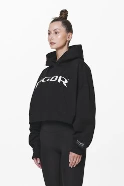 Troms Oversized Cropped Hoodie Black 10 Troms Oversized Cropped Hoodie Black -Pegador® PGDR DND E COMMERCE WMNS57286