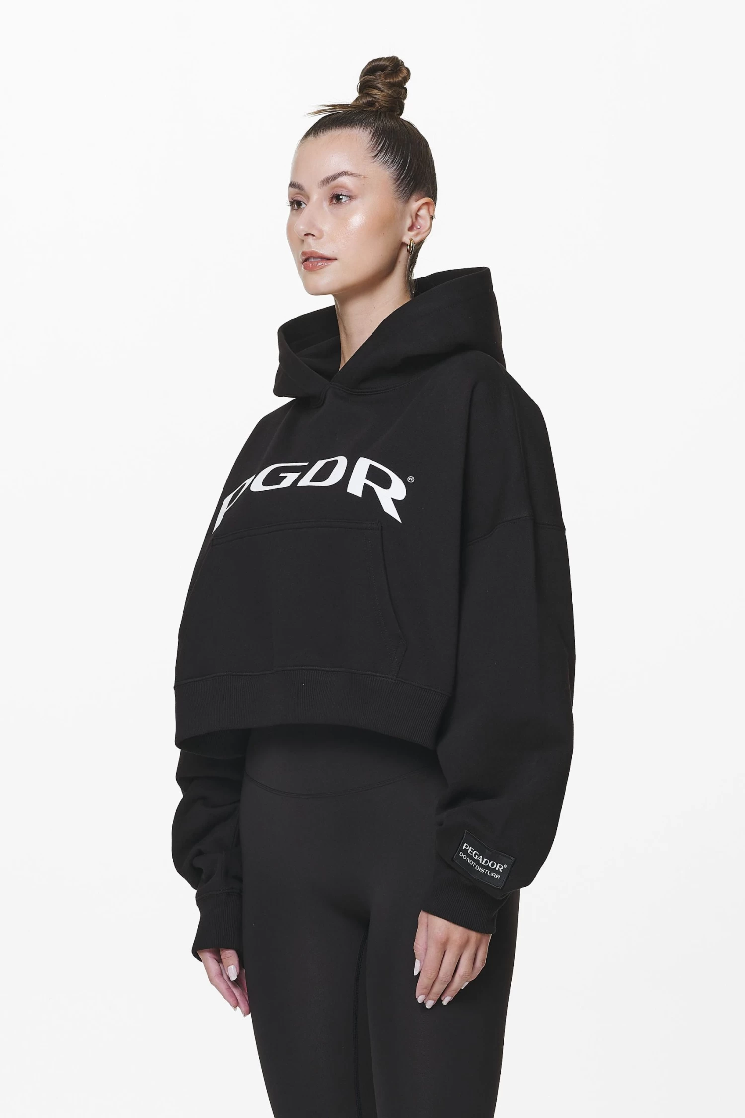 Troms Oversized Cropped Hoodie Black 5 Troms Oversized Cropped Hoodie Black - Image 3