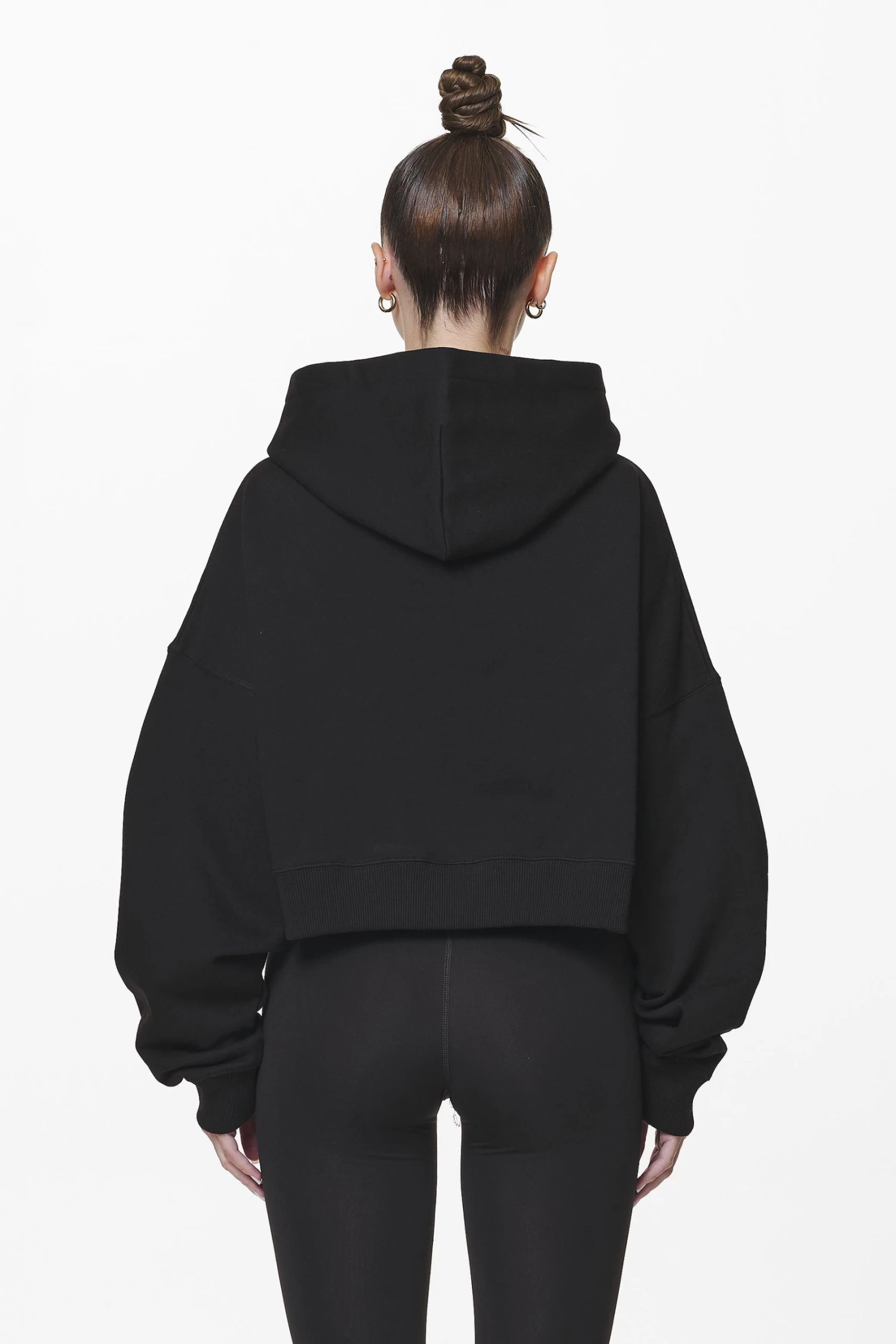 Troms Oversized Cropped Hoodie Black 6 Troms Oversized Cropped Hoodie Black - Image 4
