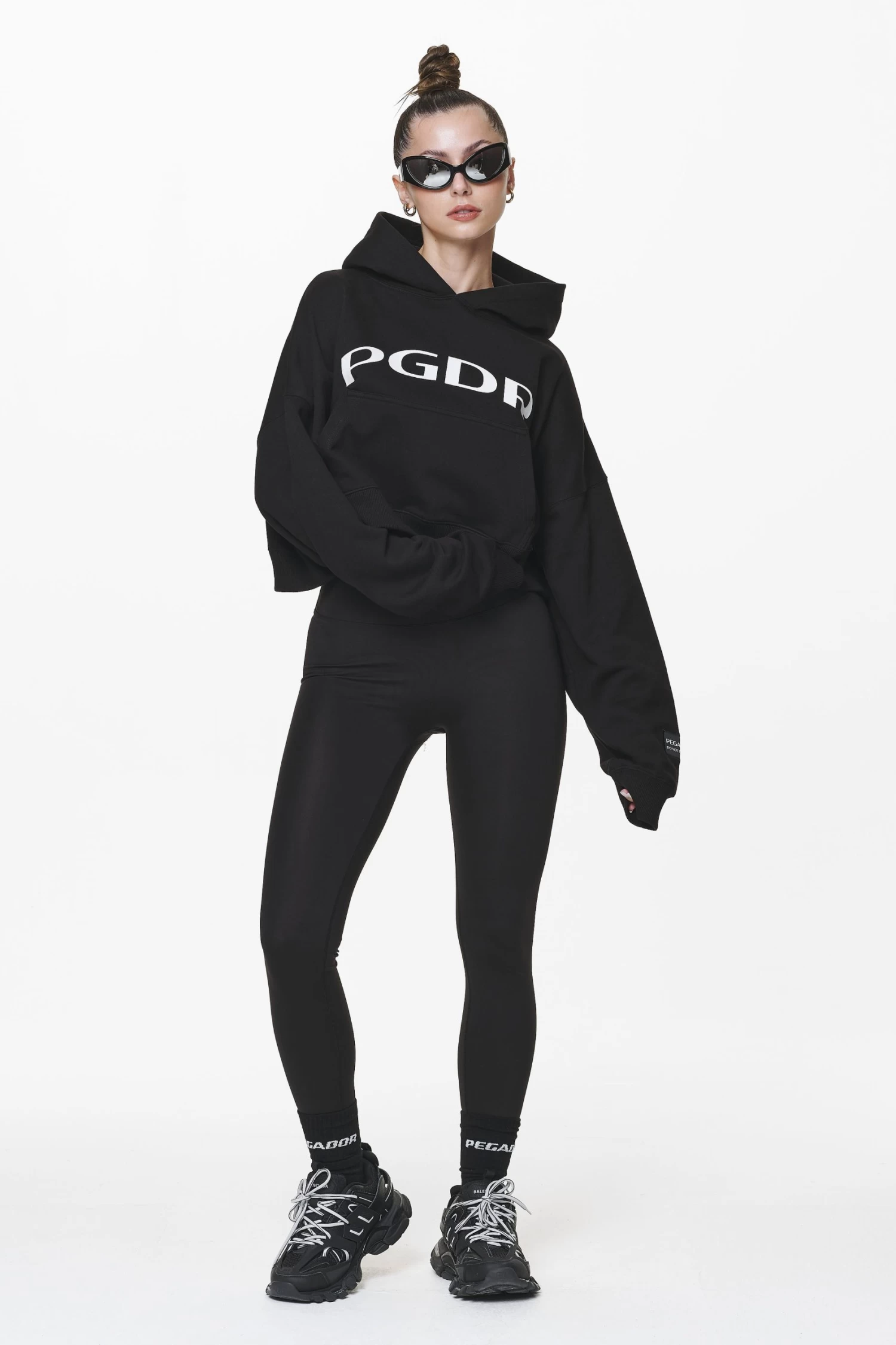 Troms Oversized Cropped Hoodie Black 4 Troms Oversized Cropped Hoodie Black - Image 2
