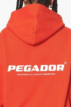 Atna Logo Oversized Hoodie Washed Signal Red -Pegador® PGDR DND E COMMERCE WMNS57366