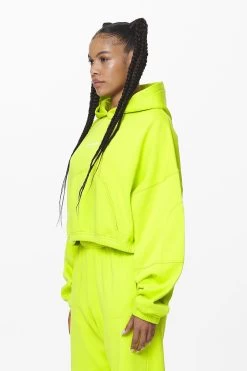 Skei Logo Oversized Cropped Hoodie Washed Lime Yellow 11 Skei Logo Oversized Cropped Hoodie Washed Lime Yellow -Pegador® PGDR DND E COMMERCE WMNS57797