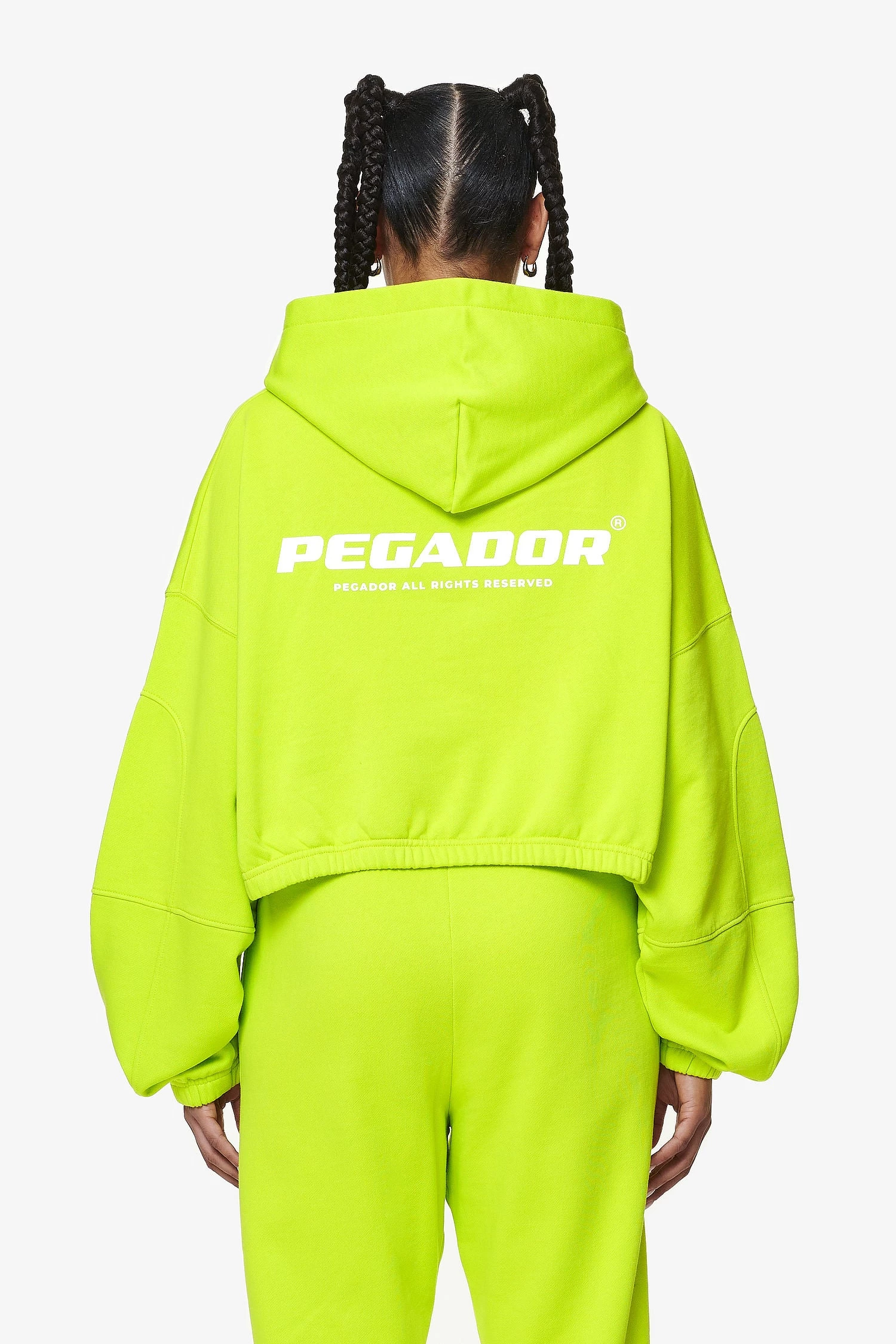 Skei Logo Oversized Cropped Hoodie Washed Lime Yellow 3 Skei Logo Oversized Cropped Hoodie Washed Lime Yellow