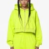 Marla Cropped Zip Hoodie Washed Lime Yellow Gum