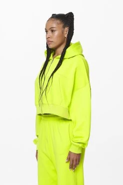 Marla Cropped Zip Hoodie Washed Lime Yellow Gum 9 Marla Cropped Zip Hoodie Washed Lime Yellow Gum -Pegador® PGDR DND E COMMERCE WMNS DAY 257847