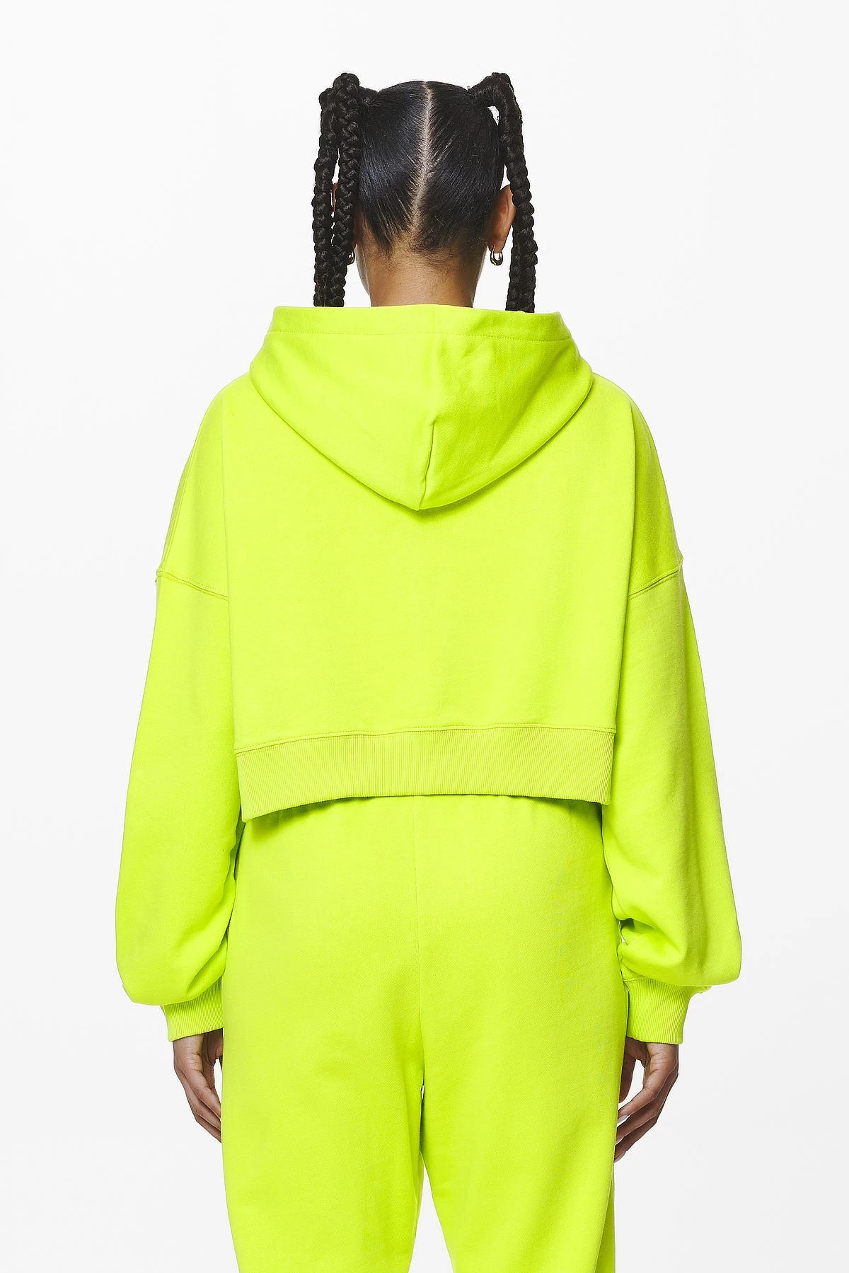 Marla Cropped Zip Hoodie Washed Lime Yellow Gum 6 Marla Cropped Zip Hoodie Washed Lime Yellow Gum - Image 4