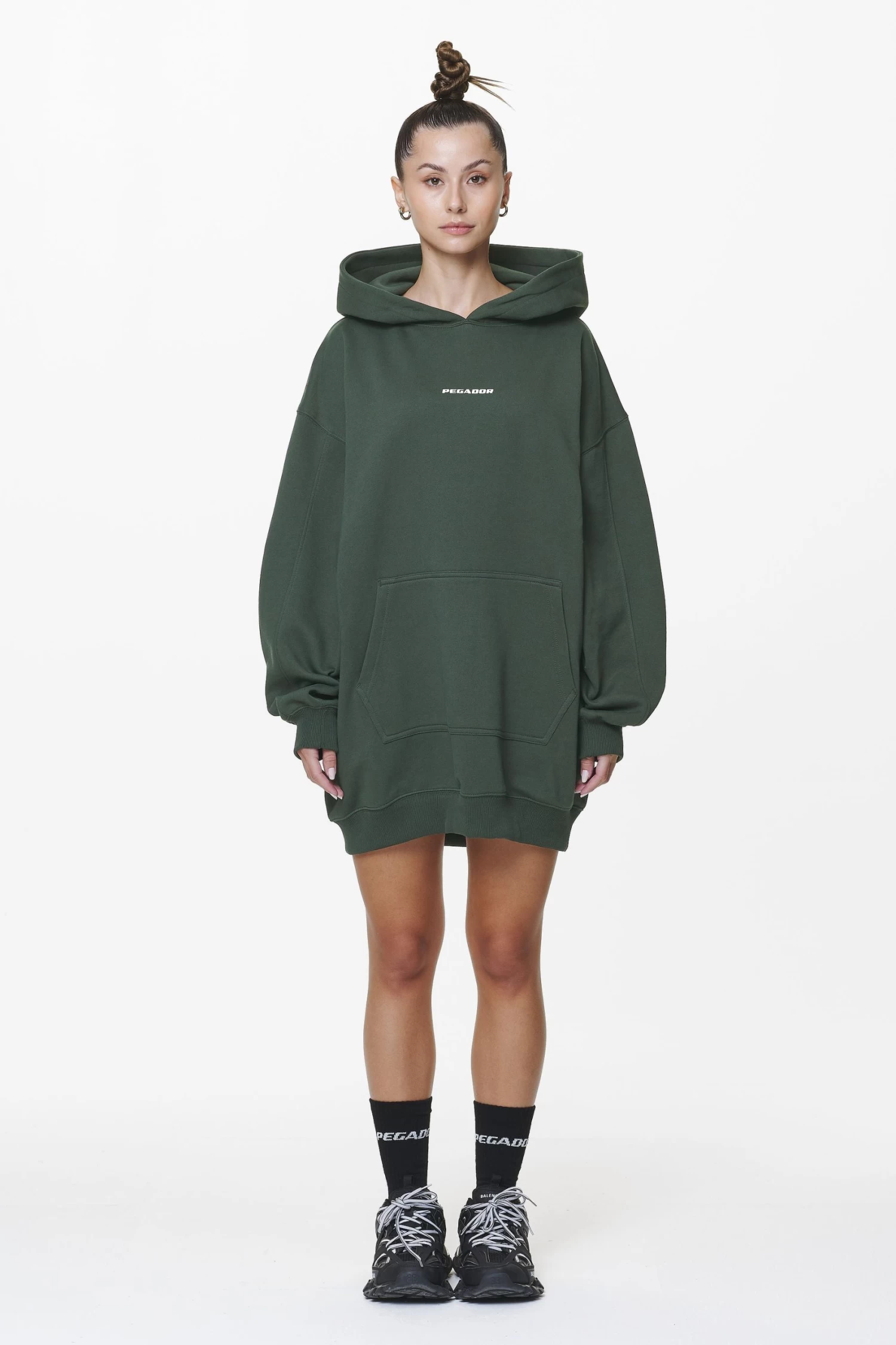 Malm Logo Oversized Hoodie Dress Washed Sage Green 5 Malm Logo Oversized Hoodie Dress Washed Sage Green - Image 3