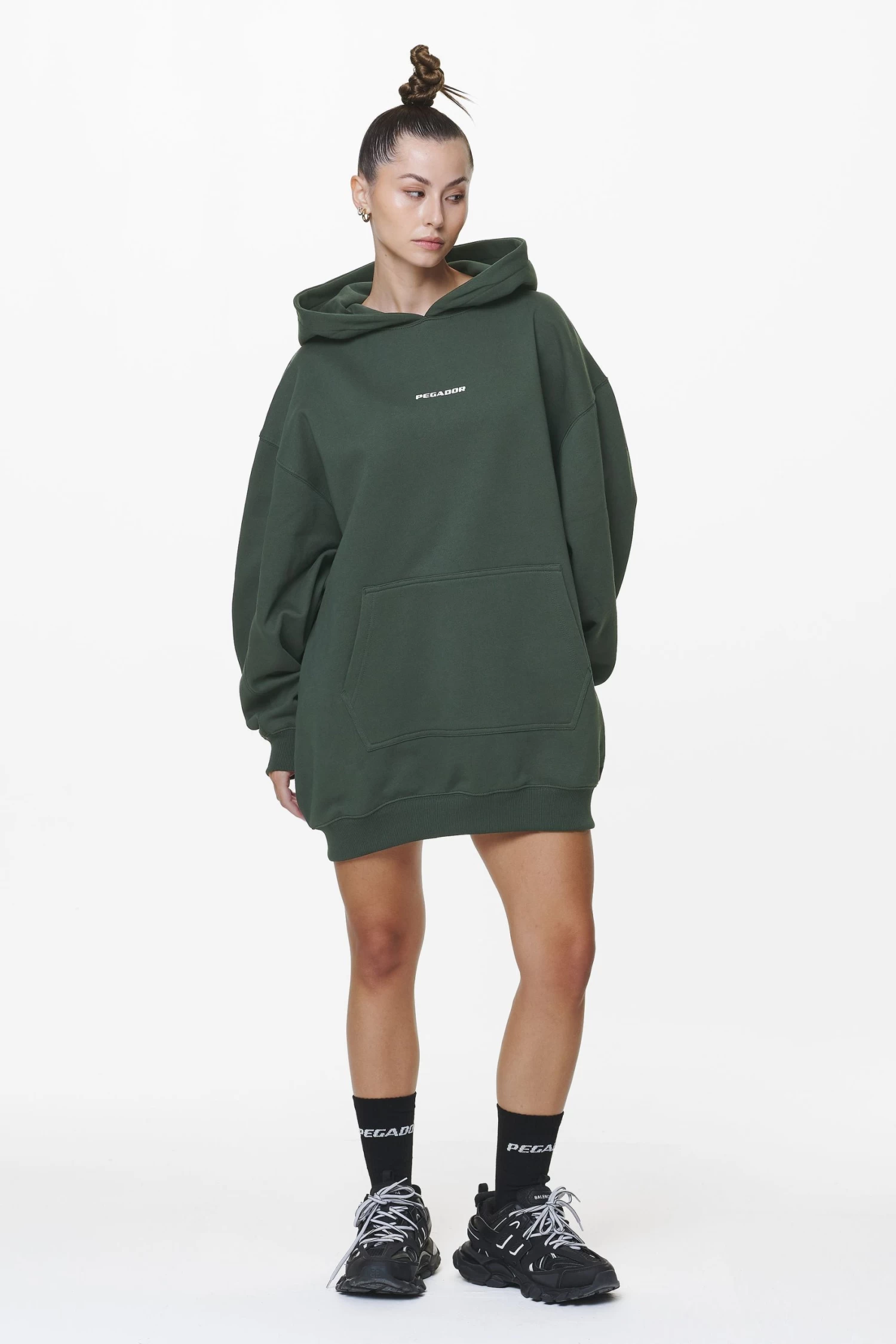 Malm Logo Oversized Hoodie Dress Washed Sage Green 4 Malm Logo Oversized Hoodie Dress Washed Sage Green - Image 2
