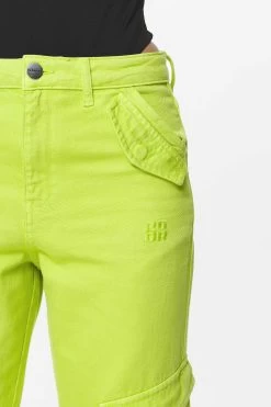 Maloy Cargo Wide Jeans Washed Lime Yellow 12 Maloy Cargo Wide Jeans Washed Lime Yellow -Pegador® PGDR DND E COMMERCE WMNS DAY 258163