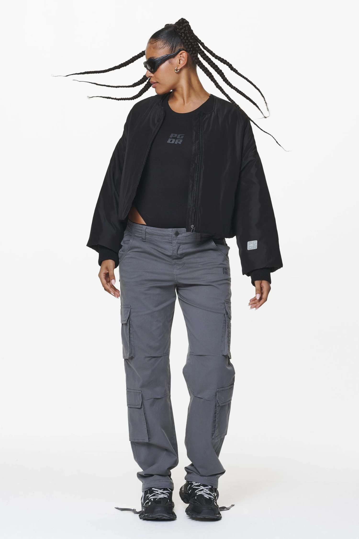 Floro Volume Puffer Bomber Jacket Black 4 Floro Volume Puffer Bomber Jacket Black - Image 2