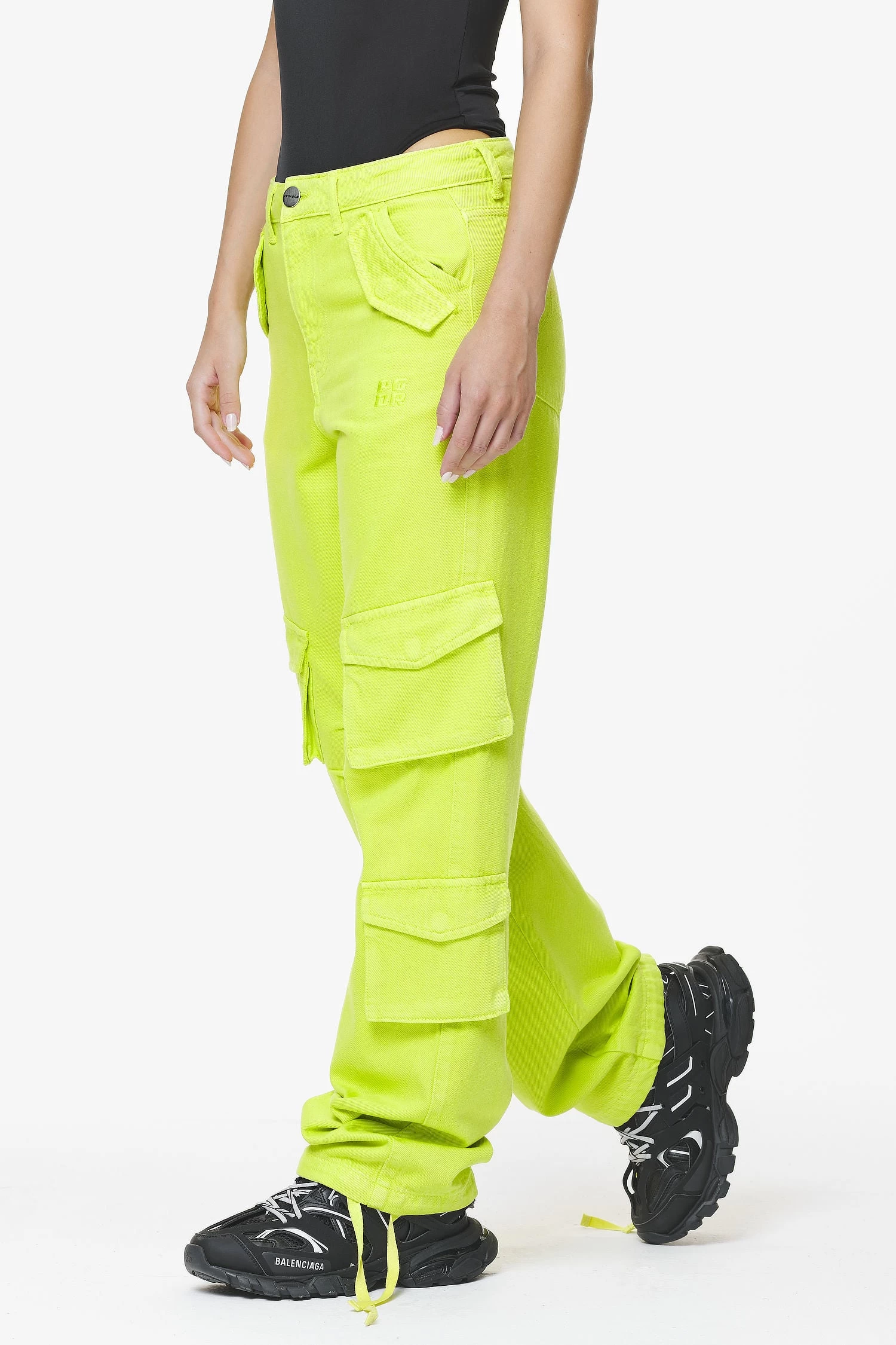 Maloy Cargo Wide Jeans Washed Lime Yellow 5 Maloy Cargo Wide Jeans Washed Lime Yellow - Image 3