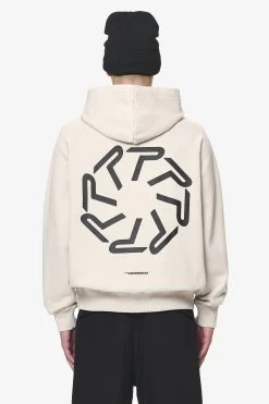 Barone Raglan Hoodie Washed Dust Cream