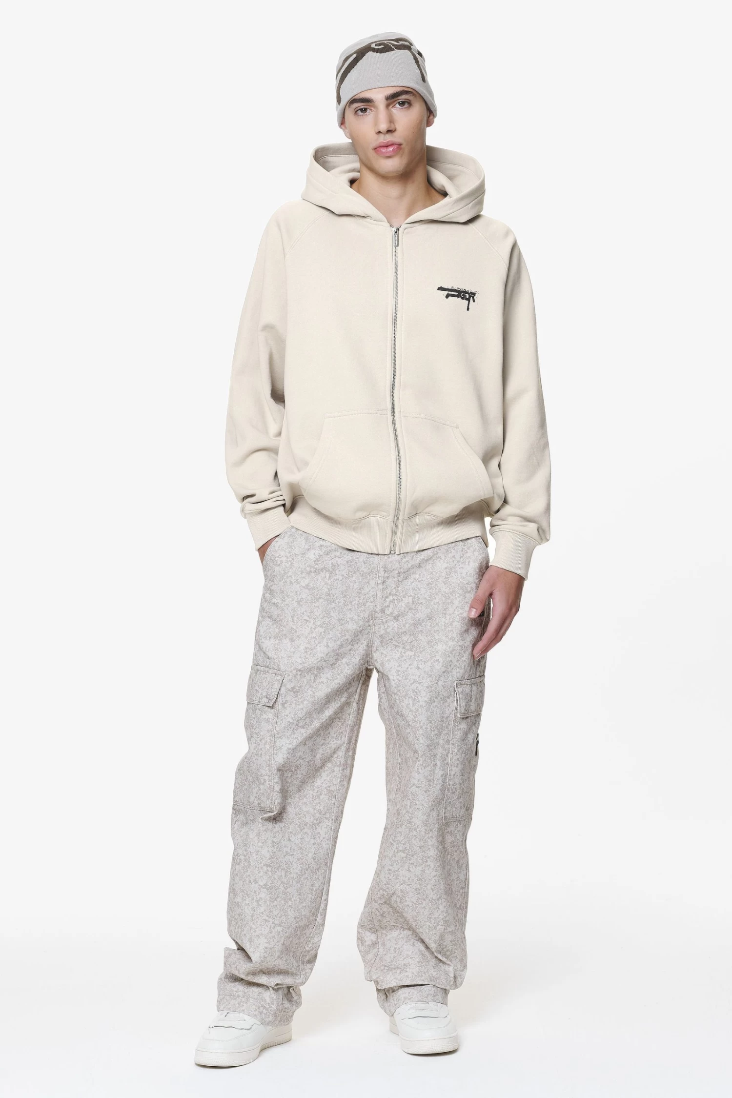 Condor Raglan Sweat Jacket Washed Dust Cream 4 Condor Raglan Sweat Jacket Washed Dust Cream - Image 2