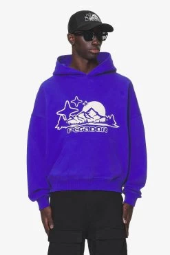 Pansy Boxy Hoodie Washed Endless Blue