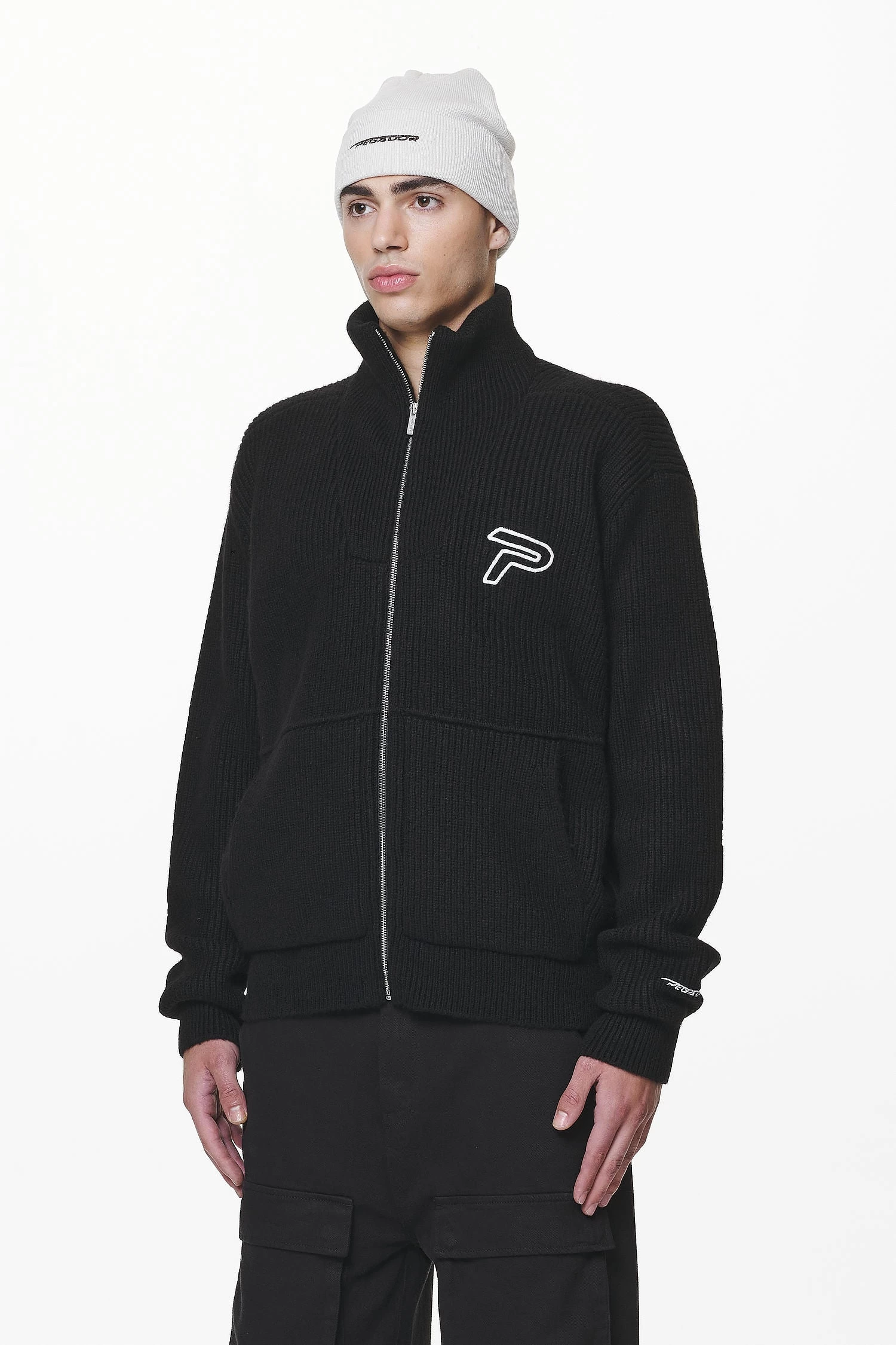 Riggo Heavy Knit Jacket Black 5 Riggo Heavy Knit Jacket Black - Image 3