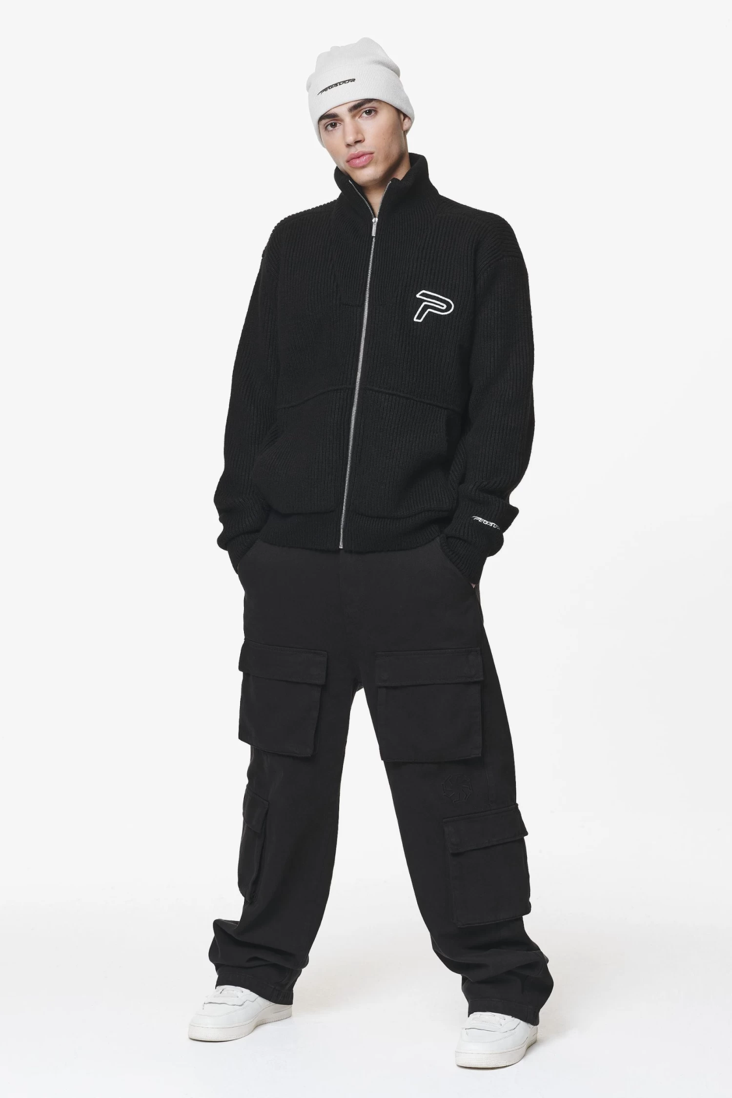 Riggo Heavy Knit Jacket Black 4 Riggo Heavy Knit Jacket Black - Image 2