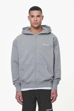 Colne Terry Logo Oversized Sweat Jacket Heavy Washed Cool Grey -Pegador® PGDR LAST MINUTE E COMMERCE44484