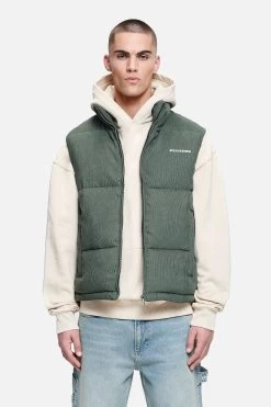 Bardon Cord Puffer Vest Forest Green