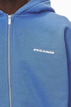 Logo Oversized Sweat Jacket Washed Retro Blue White Gum -Pegador® PGDR NEVER TOO LATE ECOMMERCE 2 MALE BLUE35