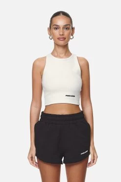 Ayla Crop Top Washed Coconut Milk Black