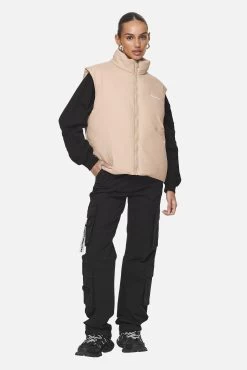 Wilton Cropped Oversized Vest Safari Sand -Pegador® PGDR NEVER TOO LATE ECOMMERCE FEMALE DAY 1432