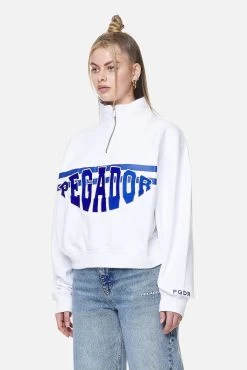 Sarina Oversized Halfzip Sweater White -Pegador® PGDR NEVER TOO LATE ECOMMERCE FEMALE DAY 1682
