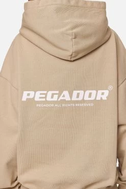 Atna Logo Oversized Hoodie Washed Safari Sand White -Pegador® PGDR NEVER TOO LATE ECOMMERCE FEMALE DAY 2246