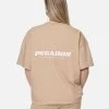 Arendal Logo Heavy Oversized Tee Washed Safari Sand White