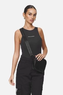 Skibo Logo Faux Leather Shoulder Strap Bag Black -Pegador® PGDR NEVER TOO LATE ECOMMERCE FEMALE DAY 2609