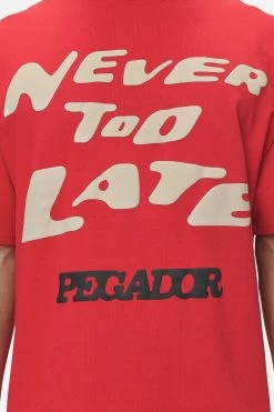 Corey Boxy Tee Washed Red -Pegador® PGDR NEVER TOO LATE ECOMMERCE MALE DAY 111