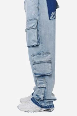 Lark Loose Cargo Jeans Washed Bright Blue -Pegador® PGDR NEVER TOO LATE ECOMMERCE MALE DAY 1239