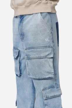Lark Loose Cargo Jeans Washed Bright Blue -Pegador® PGDR NEVER TOO LATE ECOMMERCE MALE DAY 1240