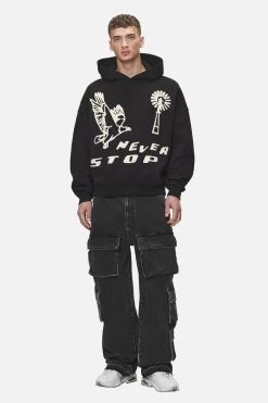 Clayson Boxy Hoodie Washed Black -Pegador® PGDR NEVER TOO LATE ECOMMERCE MALE DAY 180