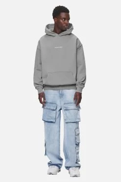 Colne Logo Oversized Hoodie Washed Cool Grey Desert Sand -Pegador® PGDR NEVER TOO LATE ECOMMERCE MALE DAY 2206