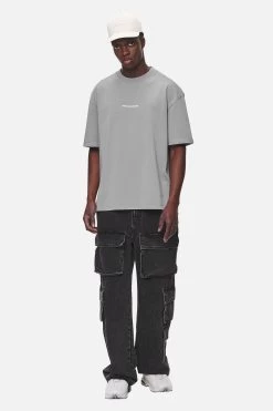 Colne Logo Oversized Tee Washed Cool Grey Desert Sand -Pegador® PGDR NEVER TOO LATE ECOMMERCE MALE DAY 2277