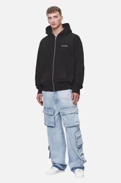 Colne Logo Oversized Sweat Jacket Washed Black -Pegador® PGDR NEVER TOO LATE ECOMMERCE MALE DAY 2363