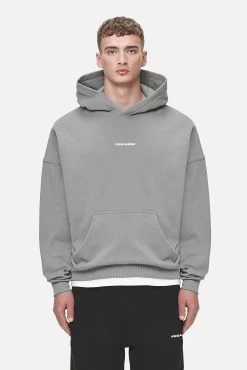 Logo Boxy Hoodie Washed Cool Grey White Gum